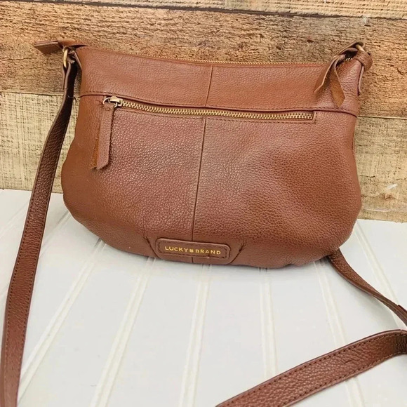 Lucky Brand Carmen Camel Tan Leather Tassel Boho Hobo Shoulder Bag - Picture 4 of 9